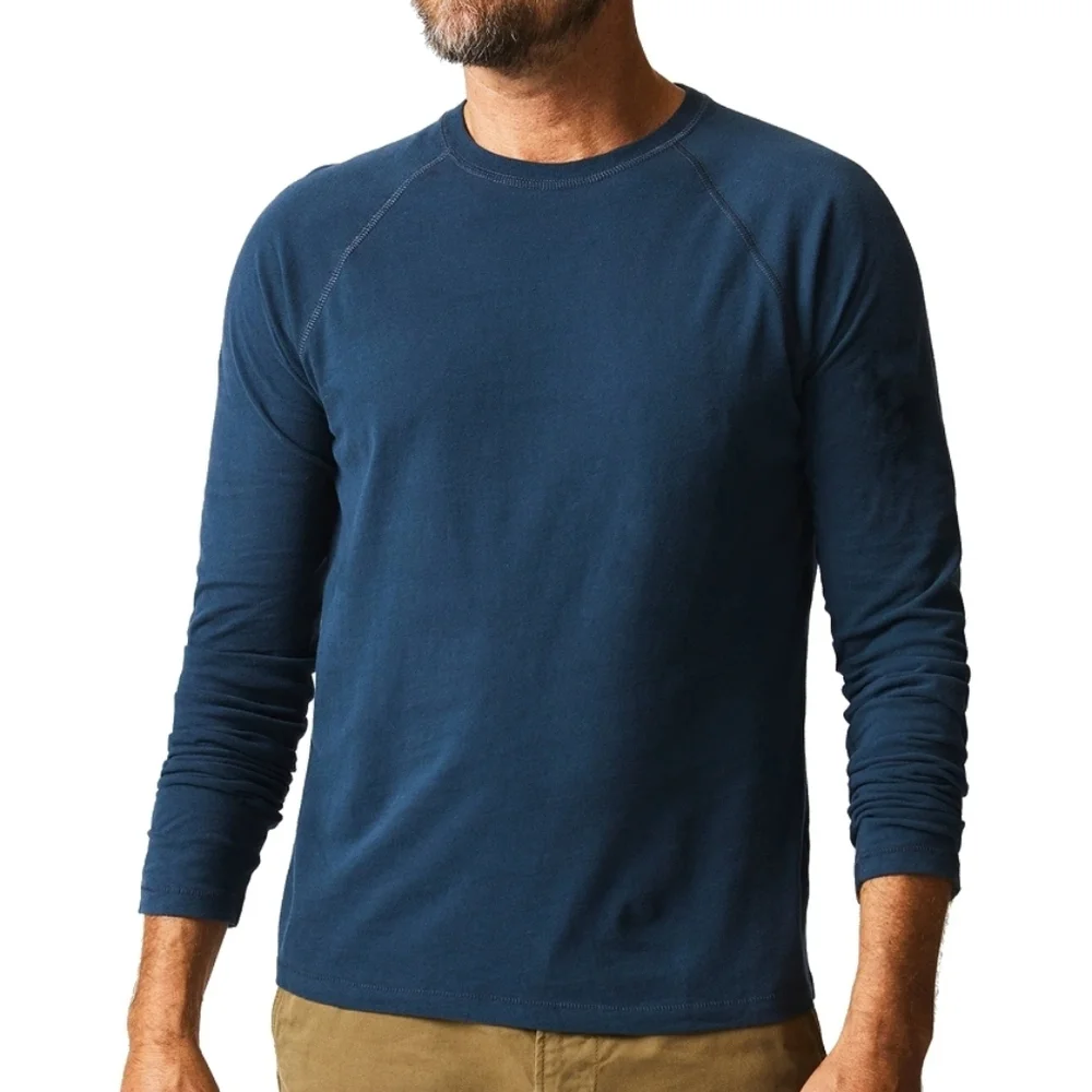 New Cremieux Lightweight Crewneck Long Sleeve Cotton Sweater Navy Blue Size XL